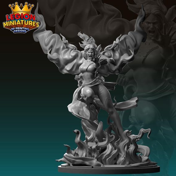 Phoenix, Marvel, RPG Resin Model Kit, 3D Printed, Legion miniatures Sculpts, 40mm or 75mm, Marvel Crisis Protocol