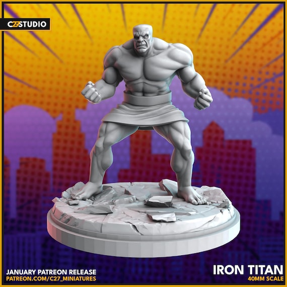 Ironclad, Marvel, Hero, RPG Resin Model Kit, 3D Printed, Highly detailed, By C27 miniatures Sculpts, Authorised Seller, 40mm-75mm