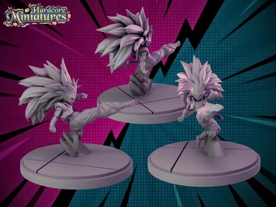 Gottenks, Dragon Ball Z, RPG Resin 3D Printed, Highly detailed, Hardcore Miniatures, Marvel Crisis Protocol, 35mm, 40mm, 70mm or 1/16th