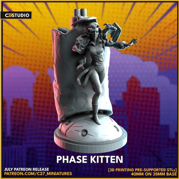Shadowcat, Marvel RPG Resin Model Kit, 3D Printed, Highly detailed, By C27 miniatures Sculpts, 40mm or 70mm