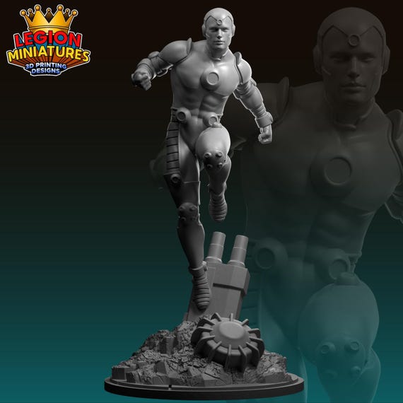 Iron Lad, Marvel RPG Resin Model Kit, 3D Printed, Highly detailed, By Legion miniatures Sculpts, 40mm or 75mm