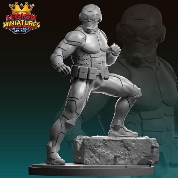 Ultimate Ant Man 2023, Marvel, RPG Resin Model Kit, 3D Printed, Legion miniatures Sculpts, 40mm or 75mm, Marvel Crisis Protocol