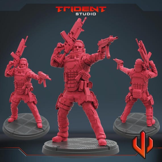 Punisher Warzone, Version B, Marvel RPG Resin 3D Printed, Legion Miniatures, Marvel Crisis Protocol, 35mm, 40mm, 70mm or 1/16th