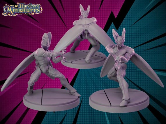 Cell, Dragon Ball Z, RPG Resin 3D Printed, Highly detailed, Hardcore Miniatures, Marvel Crisis Protocol, 35mm, 40mm, 70mm or 1/16th