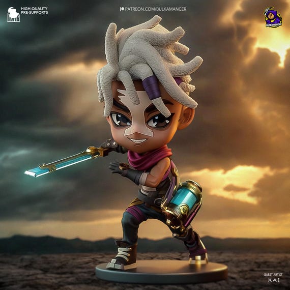 Ekko Chibi Arcane: High-Detail Resin Model Kit, 3D Printed, Highly detailed—by Sanix, Authorised Seller, 1/10 Scale