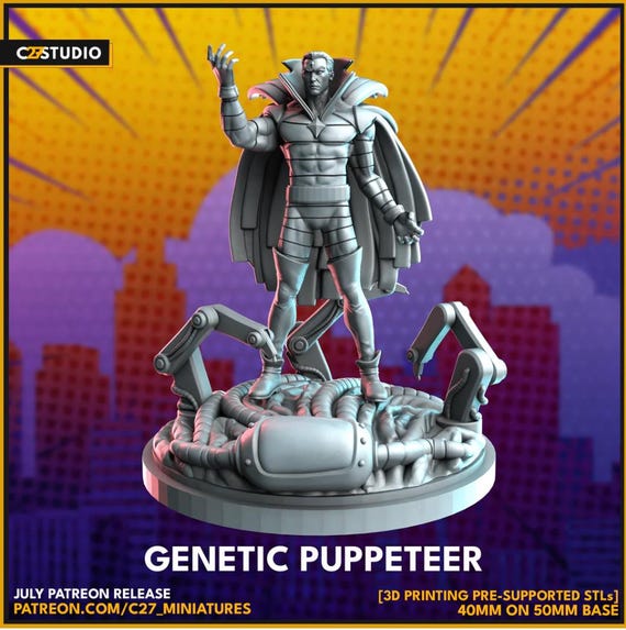 Mr Sinister, Marvel RPG Resin Model Kit, 3D Printed, Highly detailed, By C27 miniatures Sculpts, 40mm or 70mm