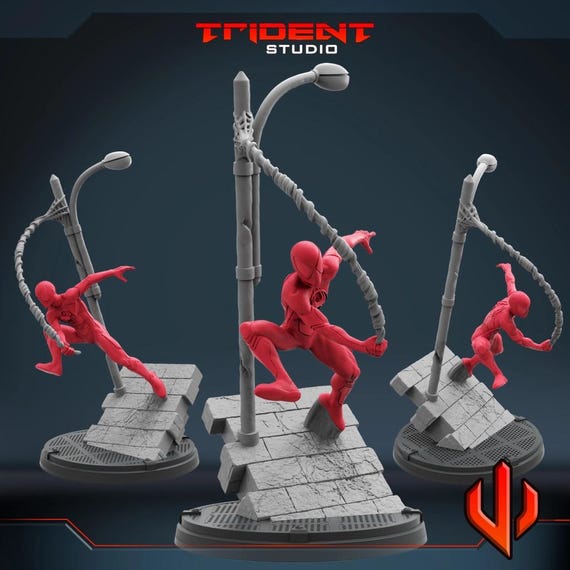 Spiderman Miles Morales Masked, Marvel RPG Resin Model Kit, 3D Printed, By Trident Studios, Marvel Crisis Protocol, 40mm or 70mm