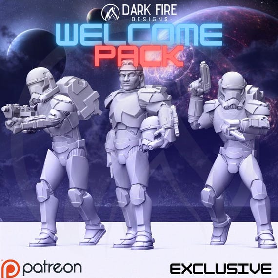 Bad Batch, Hunter, Star Wars, RPG, 3D Printed, Highly detailed, By Dark Fire Designs miniatures Sculpts, Legion Scale