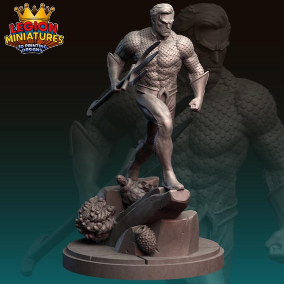 Aquaman, DC, Hero, RPG Resin Model Kit, 3D Printed, Highly detailed, By Legion miniatures Sculpts, Authorised Seller, 40mm