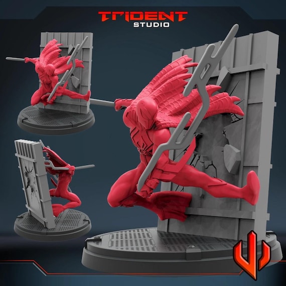 Spiderman 2099 Masked Miguel O'hara, Marvel RPG Resin Model Kit, 3D Printed, By Trident Studios, Marvel Crisis Protocol, 40mm or 70mm