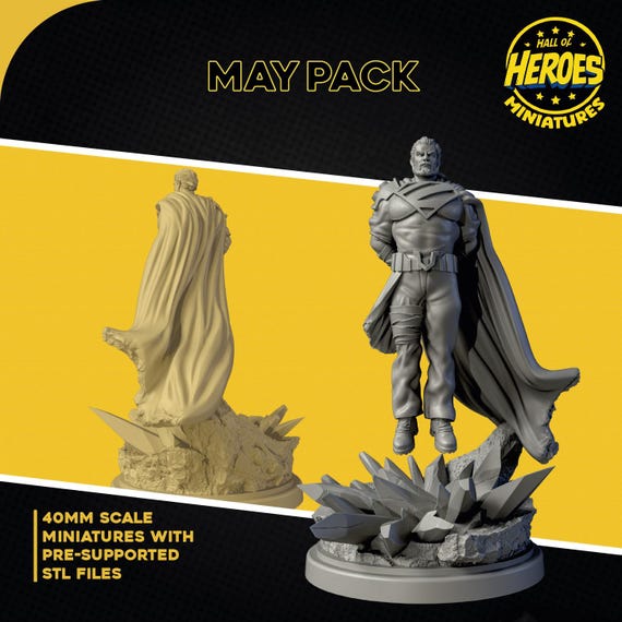 Superman, DC RPG Resin Model Kit, 3D Printed, Highly detailed, Hall of Heroes Sculpts, 40mm, 75mm, 1/16