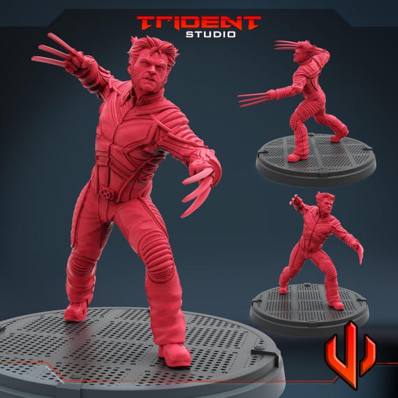 Wolverine 2000 X-Men, Marvel RPG Resin Model Kit, 3D Printed, Highly detailed, By Trident Studios, Marvel Crisis Protocol, 40mm or 70mm