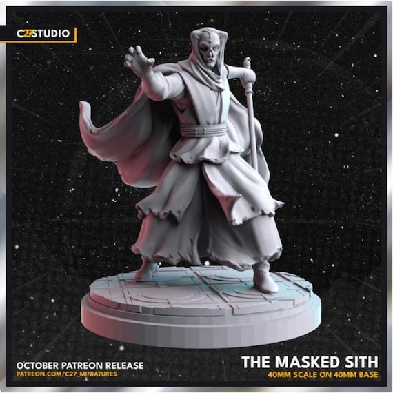 Darth Nihilus, Hero, Star Wars RPG Resin Model Kit, 3D Printed, Highly detailed, By C27 miniatures Sculpts, Authorised Seller, 40mm-75mm
