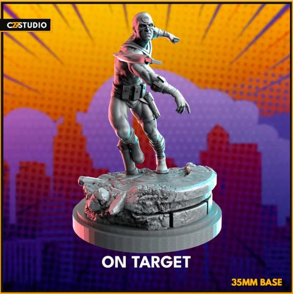 Bullseye, Marvel, Hero, RPG Resin Model Kit, 3D Printed, Highly detailed, By C27 miniatures Sculpts, Crisis Protocol, 40mm-75mm