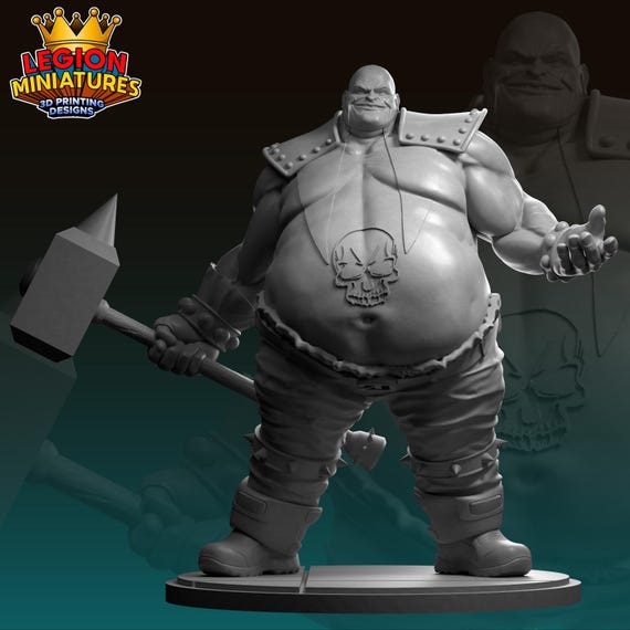 Blob Horseman, Marvel RPG Resin Model Kit, 3D Printed, Highly detailed, By Legion miniatures Sculpts, 40mm