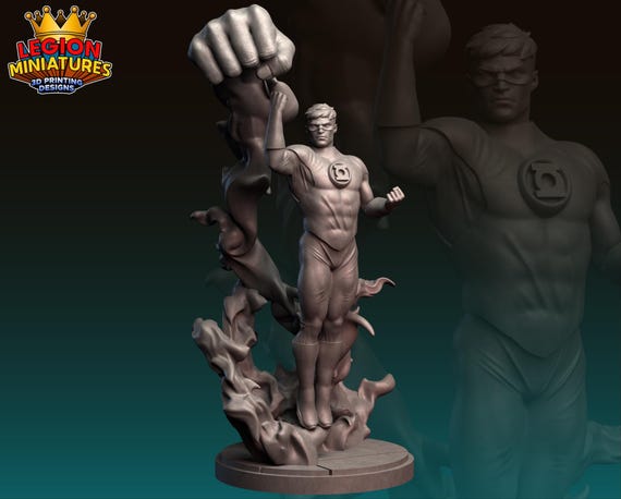 Hal Green Lantern DC, Hero, RPG Resin Model Kit, 3D Printed, Highly detailed, By C27 miniatures Sculpts, Authorised Seller, 40mm-75mm