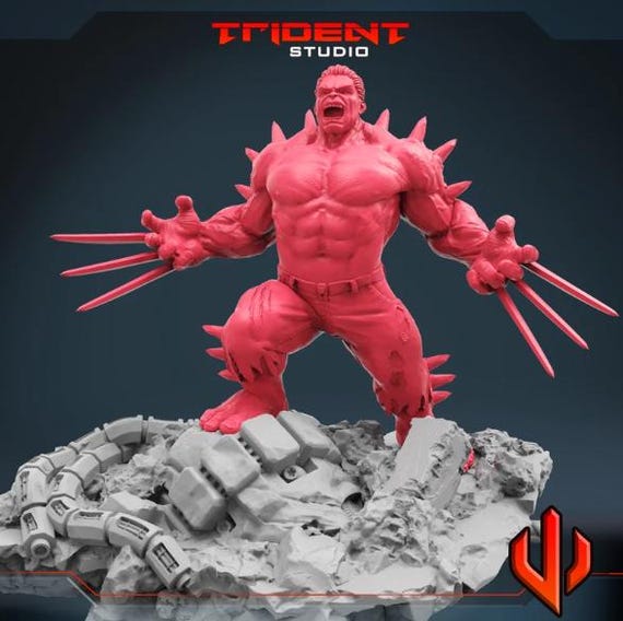 Hulkverine, Marvel RPG Resin Model Kit, 3D Printed, Highly detailed, By Trident Studios, Marvel Crisis Protocol, 40mm or 70mm