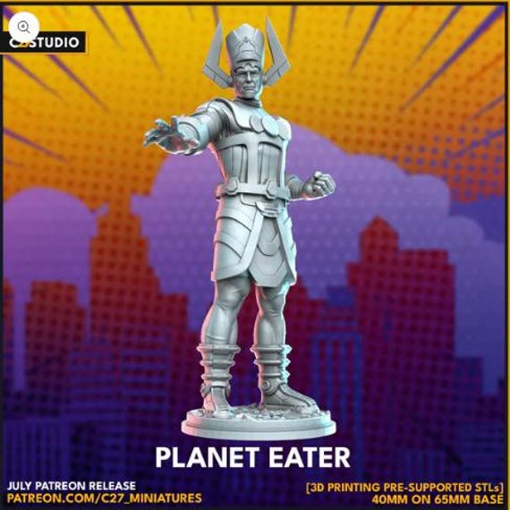 Galactus, Marvel RPG Resin Model Kit, 3D Printed, Highly detailed, By C27 miniatures Sculpts, 40mm