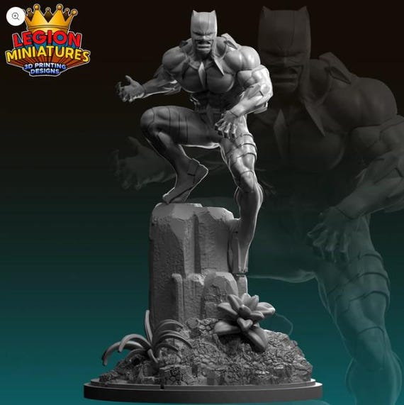 Ultimate Black Panther, Marvel RPG Resin Model Kit, 3D Printed, Highly detailed, By Legion miniatures Sculpts, 40mm or 75mm