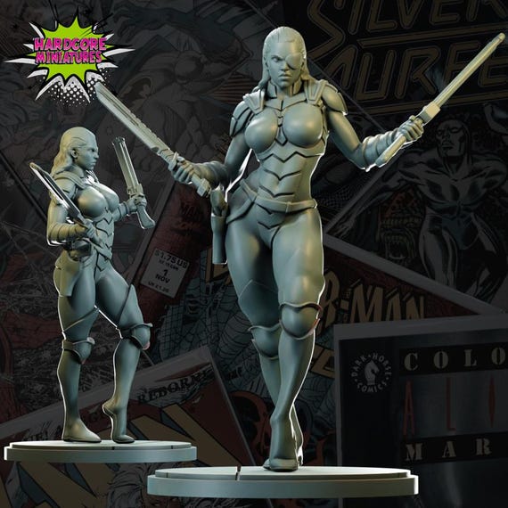 Domino, Age of Apocalypse, Marvel, RPG Resin 3D Printed, Hardcore Miniatures, Marvel Crisis Protocol, 35mm, 40mm, 70mm or 1/16th