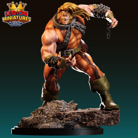 Sabertooth Horseman, Marvel, RPG Resin Model Kit, 3D Printed, Highly detailed, By Legion miniatures Sculpts, 35mm, 40mm, 75mm or 1/16th