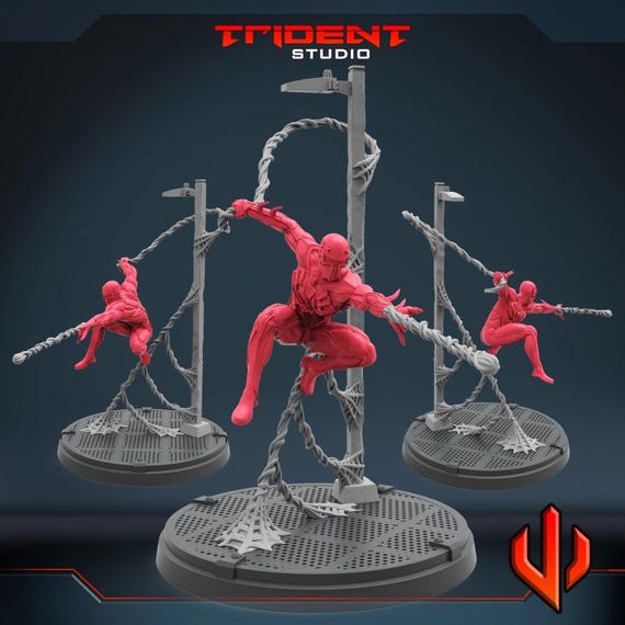 Spiderman Dark, Marvel RPG Resin Model Kit, 3D Printed, Highly detailed, By Trident Studios, Marvel Crisis Protocol, 40mm or 70mm