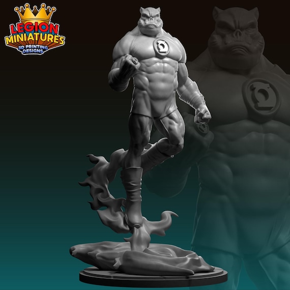 Kilowog Green Lantern, DC, Hero, RPG Resin Model Kit, 3D Printed, Highly detailed, By Legion miniatures Sculpts, , 40mm or 75mm