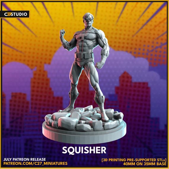 Smasher, Marvel RPG Resin Model Kit, 3D Printed, Highly detailed, By C27 miniatures Sculpts, 40mm or 70mm