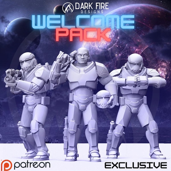 Bad Batch Wrecker, Star Wars, RPG, 3D Printed, Highly detailed, By Dark Fire Designs miniatures Sculpts, Legion Scale