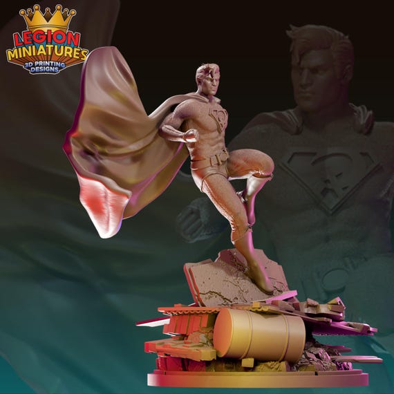 Superman Red Son DC, Hero, RPG Resin Model Kit, 3D Printed, Highly detailed, By C27 miniatures Sculpts, Authorised Seller, 40mm-75mm