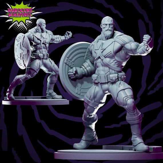 Red Guardian, Marvel, RPG Resin 3D Printed, Highly detailed, Hardcore Miniatures, Marvel Crisis Protocol, 35mm, 40mm, 70mm, 1/16th