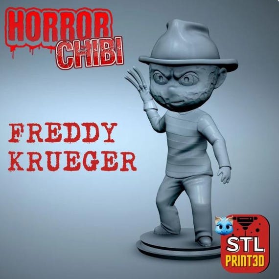 Freddy Kruger Nightmare on Elm Street Chibi Horror: High-Detail Resin Model Kit, 3D Printed, Highly detailed— 1/10 Scale