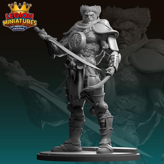 Wolverine Death horseman, Marvel RPG Resin 3D Printed, Legion Miniatures, Marvel Crisis Protocol, 35mm, 40mm, 75mm or 1/16th