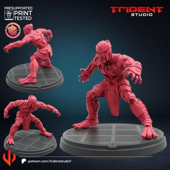 Chitauri Version 3, Marvel RPG Resin Model Kit, 3D Printed, Highly detailed, By Trident Studios, Marvel Crisis Protocol, 40mm or 70mm