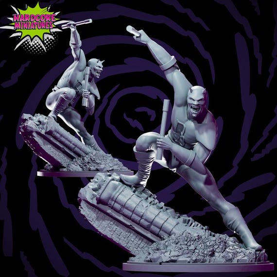 DarkDevil Earth 982, Marvel, RPG Resin 3D Printed, Highly detailed, Hardcore Miniatures, Marvel Crisis Protocol, 35mm, 40mm, 70mm, 1/16th