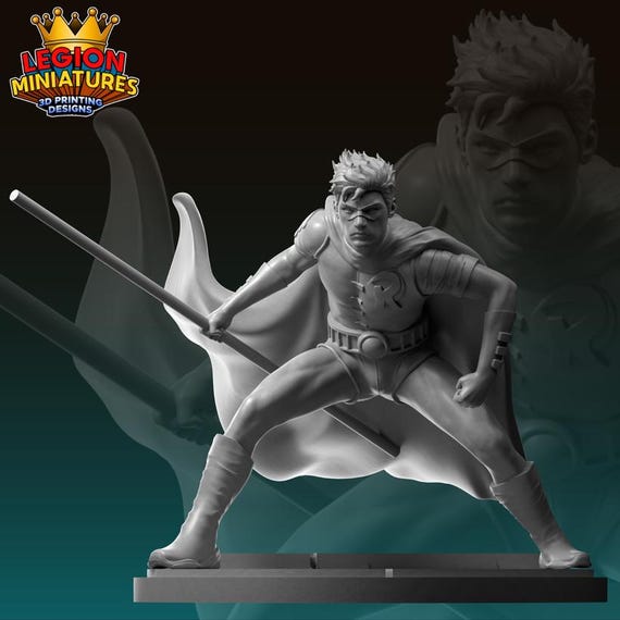 Robin Time Drake, DC, RPG Resin Model Kit, 3D Printed, Highly detailed, Legion miniatures Sculpts, 40mm or 75mm, Marvel Crisis Protocol