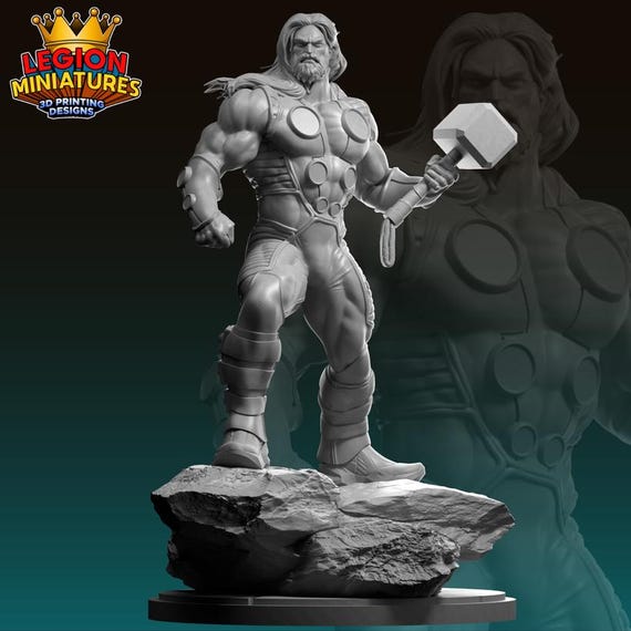 Ultimate Thor, Marvel RPG Resin 3D Printed, Highly detailed, Legion Miniatures, Marvel Crisis Protocol, 35mm, 40mm, 70mm or 1/16th