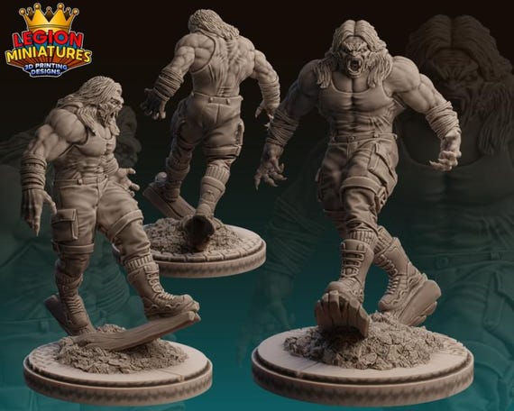 Sabretooth, Marvel, RPG Resin Model Kit, 3D Printed, Highly detailed, Legion miniatures Sculpts, 40mm or 75mm, Marvel Crisis Protocol