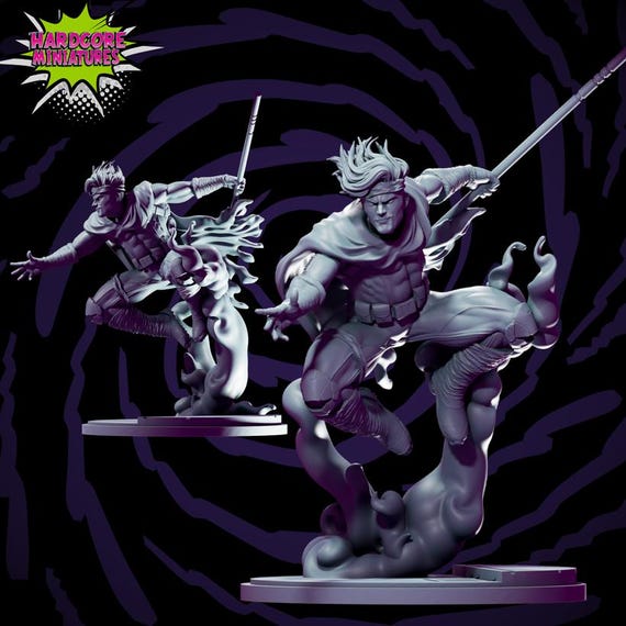 Gambit, Age of Apocalypse, Marvel, RPG Resin 3D Printed, Hardcore Miniatures, Marvel Crisis Protocol, 35mm, 40mm, 70mm or 1/16th