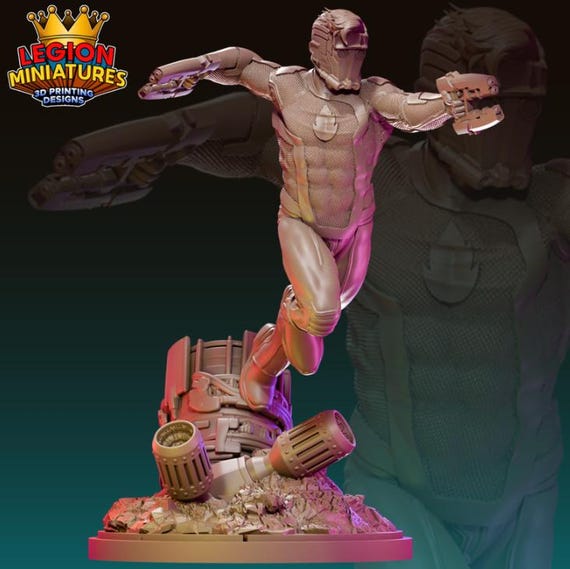 Starlord, Marvel, RPG Resin Model Kit, 3D Printed, Highly detailed, Legion miniatures Sculpts, 40mm or 75mm, Marvel Crisis Protocol
