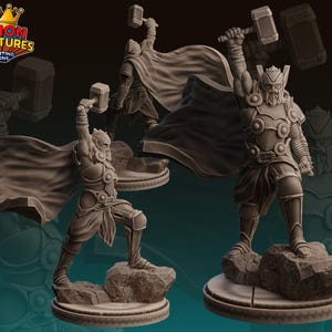 King Thor, kit de modèle en résine RPG Marvel, imprimé en 3D, très détaillé, par Legion miniatures Sculpts, 40 mm ou 75 mm