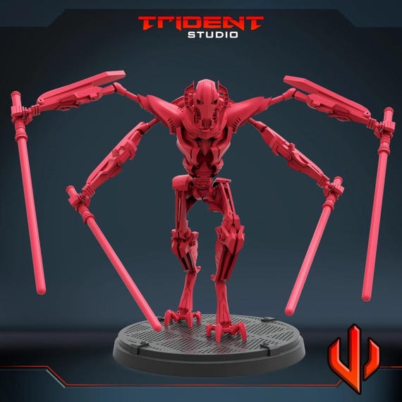 General Grievous, Star Wars, RPG Resin Model Kit, 3D Printed, By Trident Studios, Marvel Crisis Protocol, 40mm or 70mm