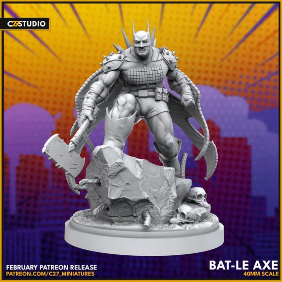Absolute Batman DC, Hero, RPG Resin Model Kit, 3D Printed, Highly detailed, By C27 miniatures Sculpts, Authorised Seller, 40mm-75mm