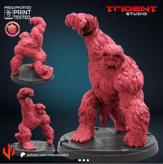 Sasquatch, Marvel RPG Resin Model Kit, 3D Printed, Highly detailed, By Trident Studios, Marvel Crisis Protocol, 40mm or 70mm