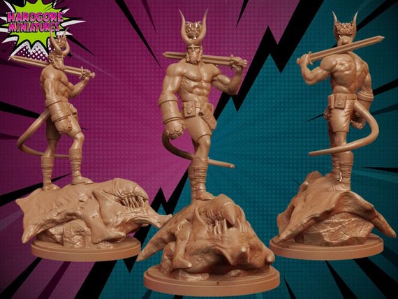 Hellboy, Image Comics, RPG Resin 3D Printed, Hardcore Miniatures, Marvel Crisis Protocol, 35mm, 40mm, 70mm or 1/16th
