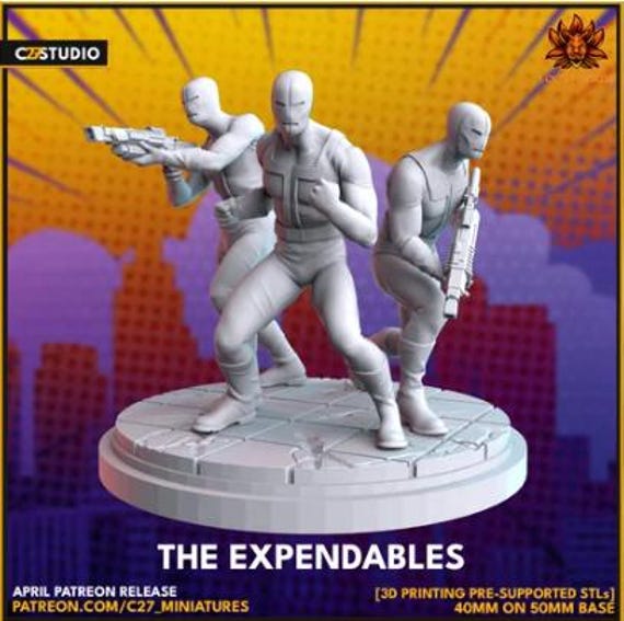 Hellfire Guards, Marvel RPG Resin Model Kit, 3D Printed, Highly detailed, By C27 miniatures Sculpts, 40mm or 75mm