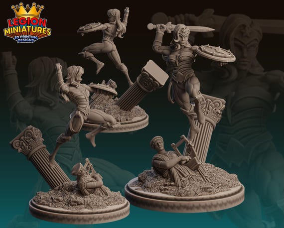Wonder Woman DC, Hero, RPG Resin Model Kit, 3D Printed, Highly detailed, By C27 miniatures Sculpts, Authorised Seller, 40mm-75mm