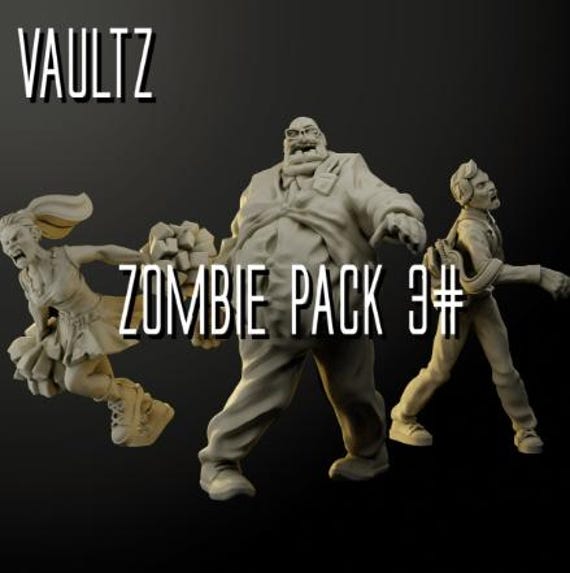Zombie Pack 3 | HD Resin Print | Vaultz | Table Top | Apocalypse | Survival | Zona Alfa | Zombicide | 28mm or 32mm