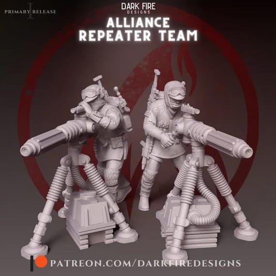 Alliance Repeater Team full Set, Star Wars, RPG, 3D Printed, Highly detailed, By Dark Fire Designs miniatures Sculpts, Legion Scale