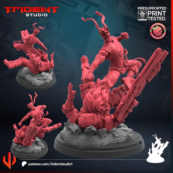 Iron Fist Rivals, Marvel RPG Resin Model Kit, 3D Printed, Highly detailed, By Trident Studios, Marvel Crisis Protocol, 40mm or 70mm